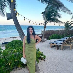 Lionesss Green One-Shoulder Dress